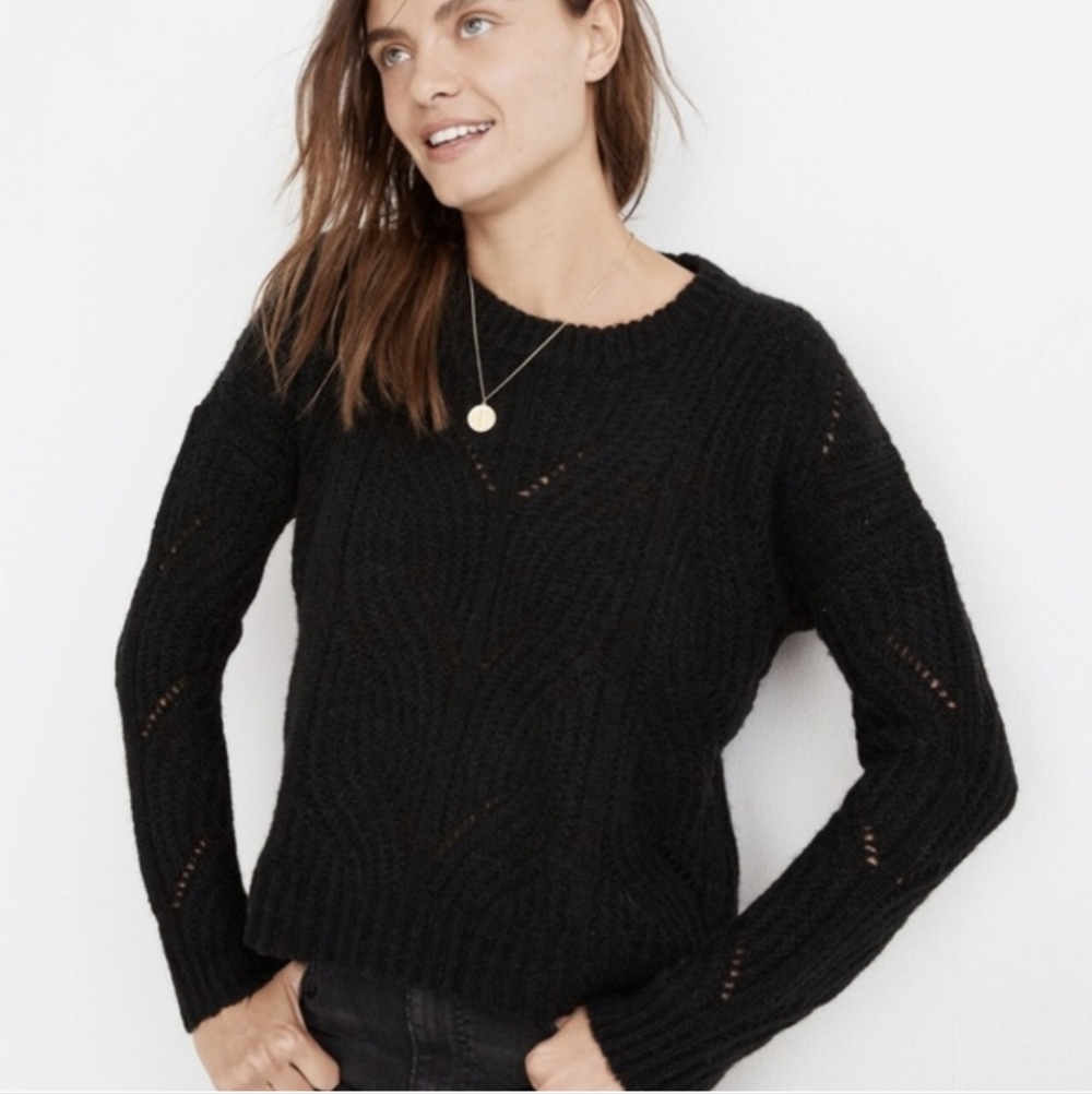 Madewell Black Crew Neck Sweater